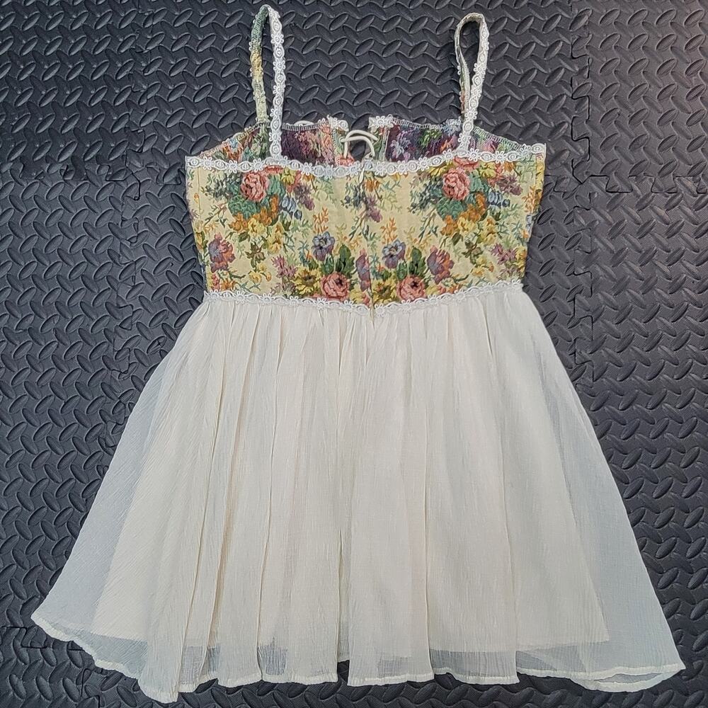 Cider Secret Garden Corset Mini Dress Flowy XL Cottagecore Fairycore Romantic - Picture 5 of 8